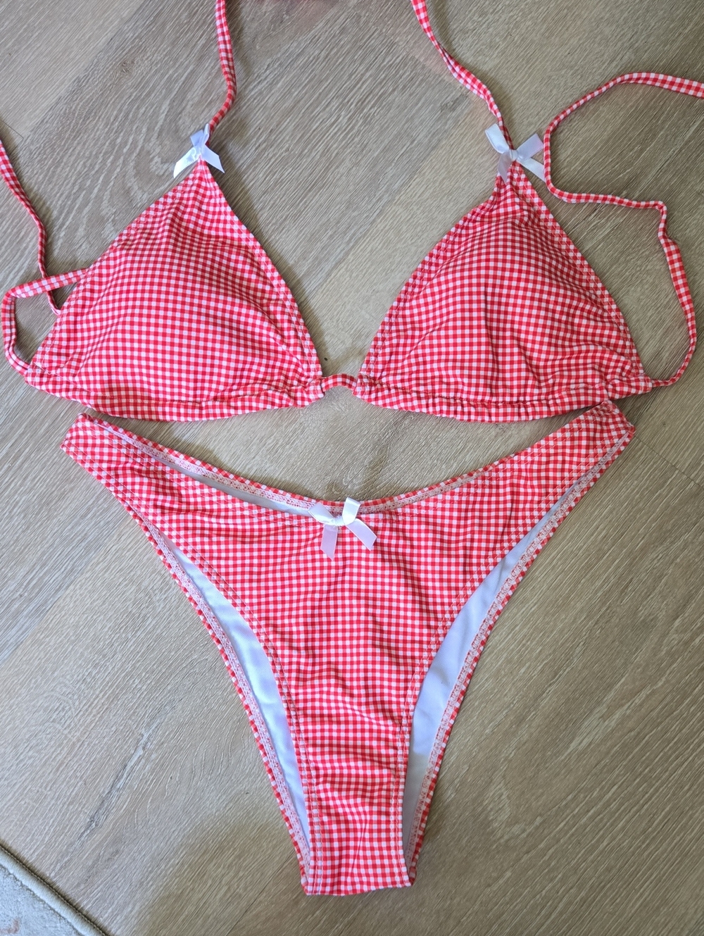 Red Gingham Bikini Set
